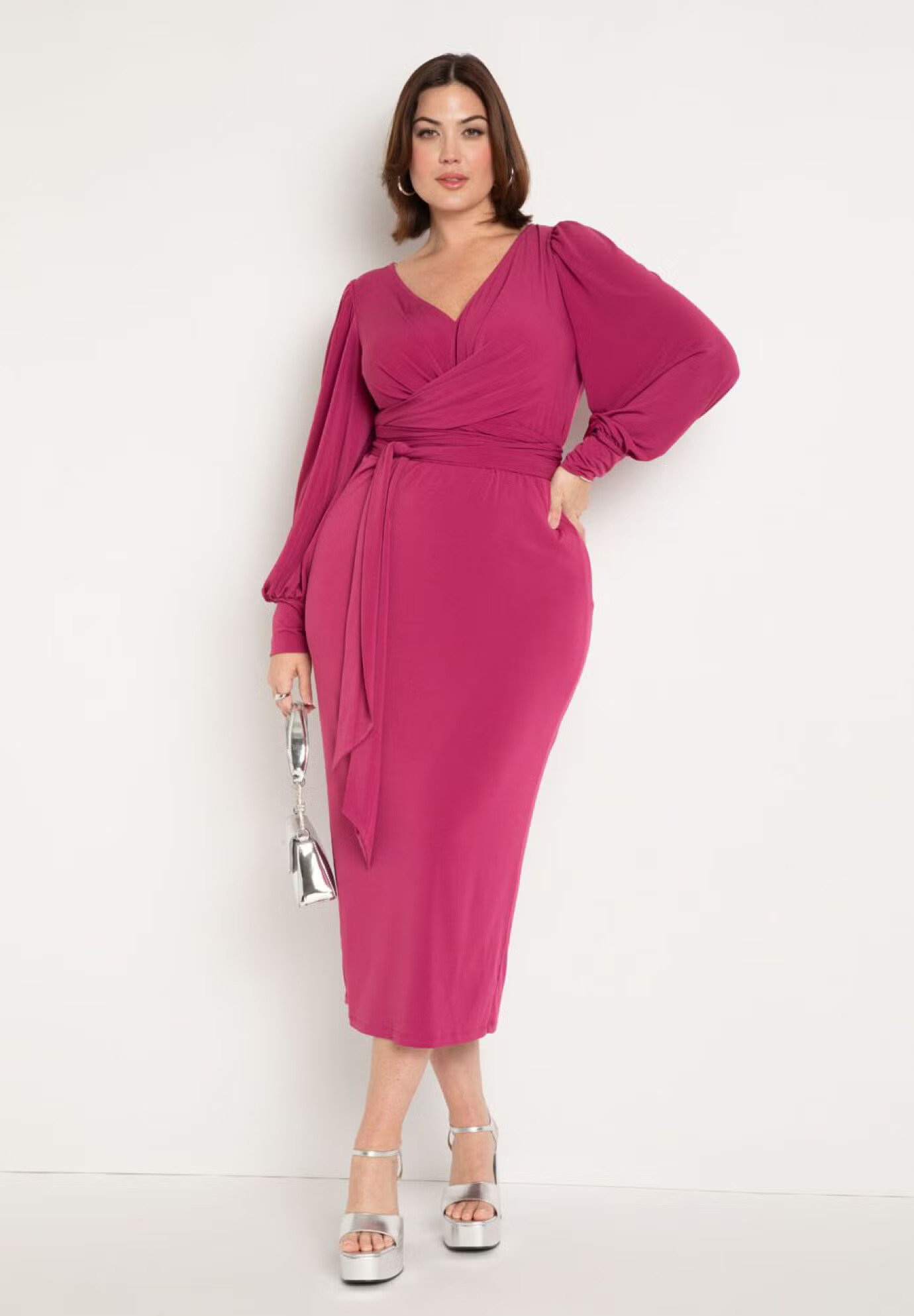 Cross Front Midi Dress | Eloquii