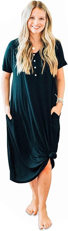 Modern House Dress - Nursing Dress, Night Gown, Maternity Dress | Comfy Loungewear for Pregnancy ... | Amazon (US)