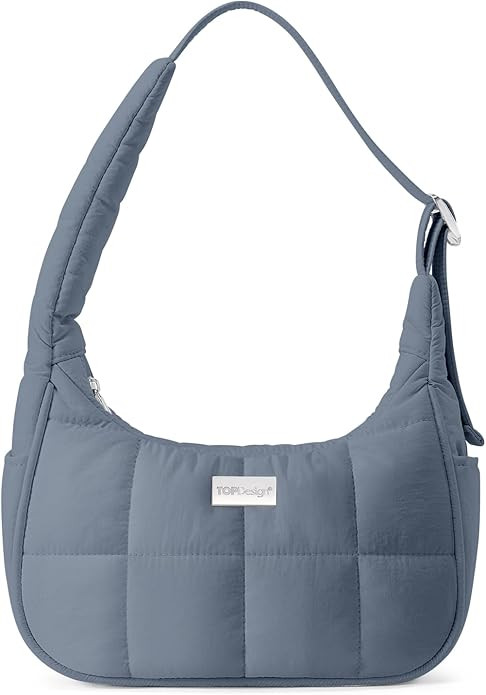 TOPDesign Quilted Puffer Shoulder Bag for Women, Trendy Lightweight Hobo Crescent Bag with Adjust... | Amazon (US)