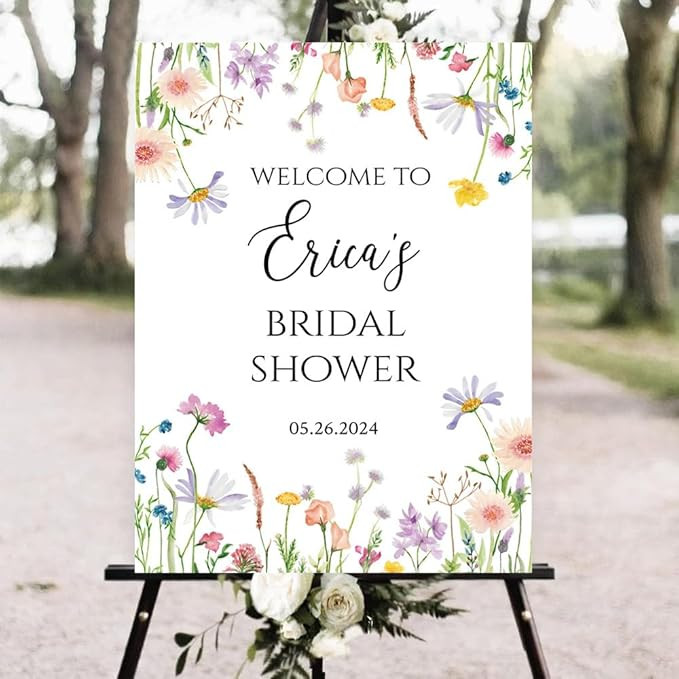 Bridal Shower Sign, Bridal Shower Welcome Sign, Wildflower Bridal Shower Sign, Wildflowers Welcom... | Amazon (US)