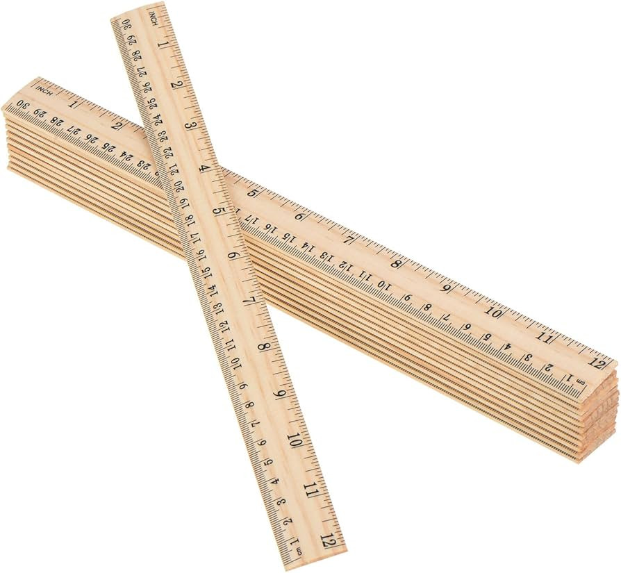 12 Pack Wood Ruler Student Rulers Wooden School Rulers Office Ruler Measuring Ruler, 2 Scale (12 ... | Amazon (US)