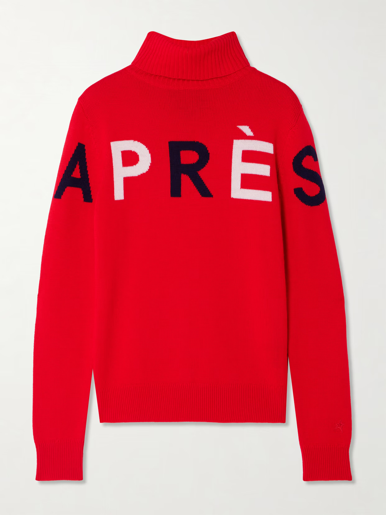 Perfect Moment - Intarsia Merino Wool Turtleneck Sweater - Red | NET-A-PORTER (US)