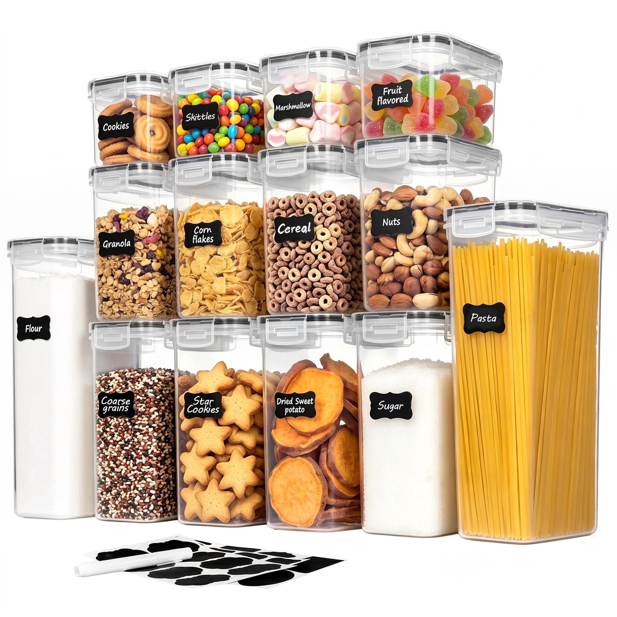 Sindcom Airtight Food Storage Containers Set, 14pcs Plastic Kitchen and Pantry Organization Canis... | Walmart (US)