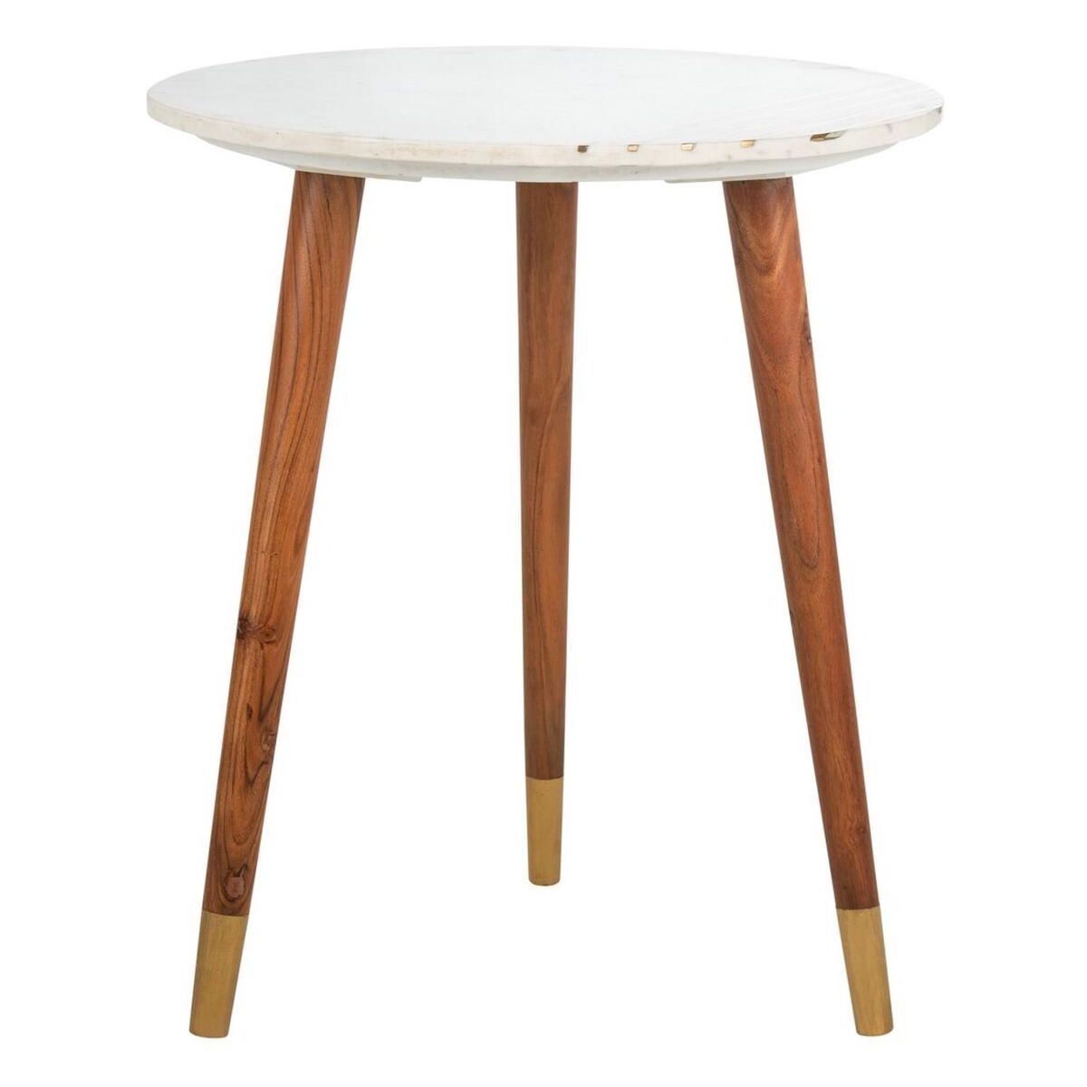Valerie Marble Accent Table - White Marble/Brass - Safavieh | Target