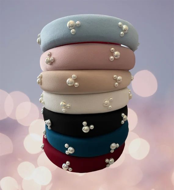 Pearl Mickey Head Inspired Headbands - Etsy | Etsy (US)