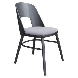 33" Gray and Black Upholstered Dining Arm Chair | Christmas Central