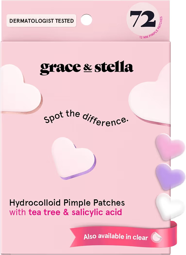 grace & stella Award Winning Pore Strip - Pimple Patches for Face - Heart Hydrocolloid Zit Sticke... | Amazon (US)