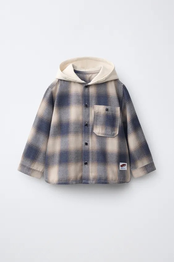 PLAID HOODED SHIRT | Zara US
