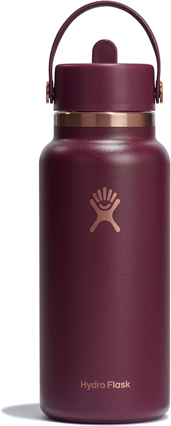 Hydro Flask 32 Oz Wide Flex Straw Cap Black Cherry Rose Gold | Amazon (US)