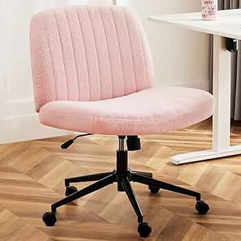 DUMOS Criss Cross Chair with Wheels, Legged Office Armless Wide Desk Seat with Dual-Purpose Base,... | Amazon (US)