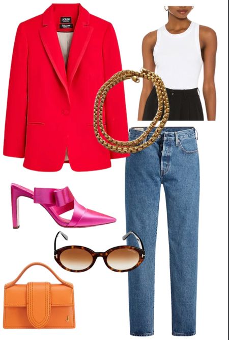 Red Color blocking outfits idea —  I love this outfit for a girls night out. transition this all the way into spring too. 

#LTKstyletip #LTKfindsunder100 #LTKSeasonal