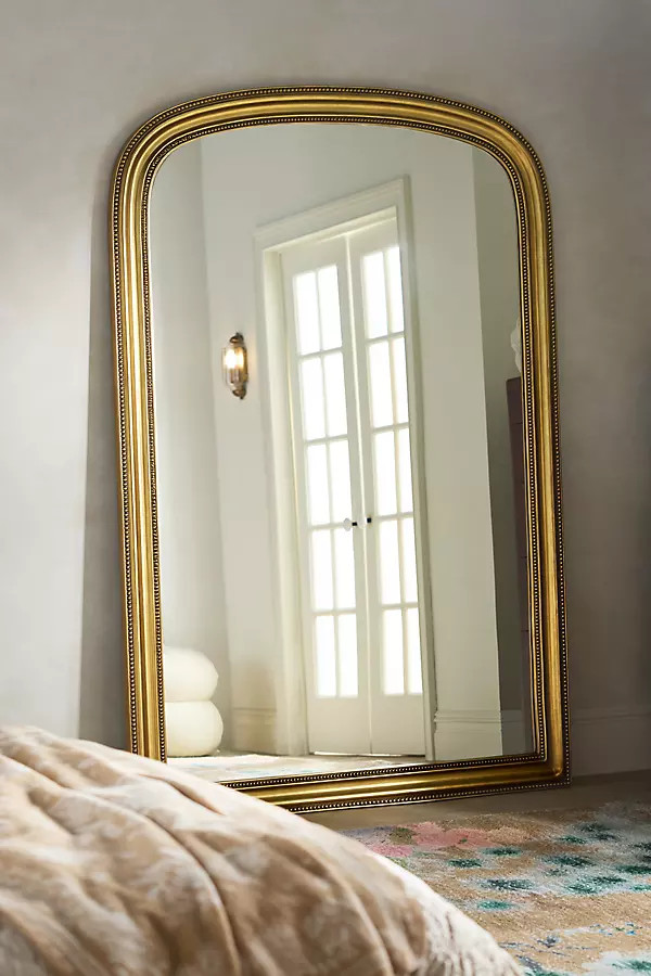 The Gleaming Louie Beaded Arched Floor Mirror | Anthropologie (US)