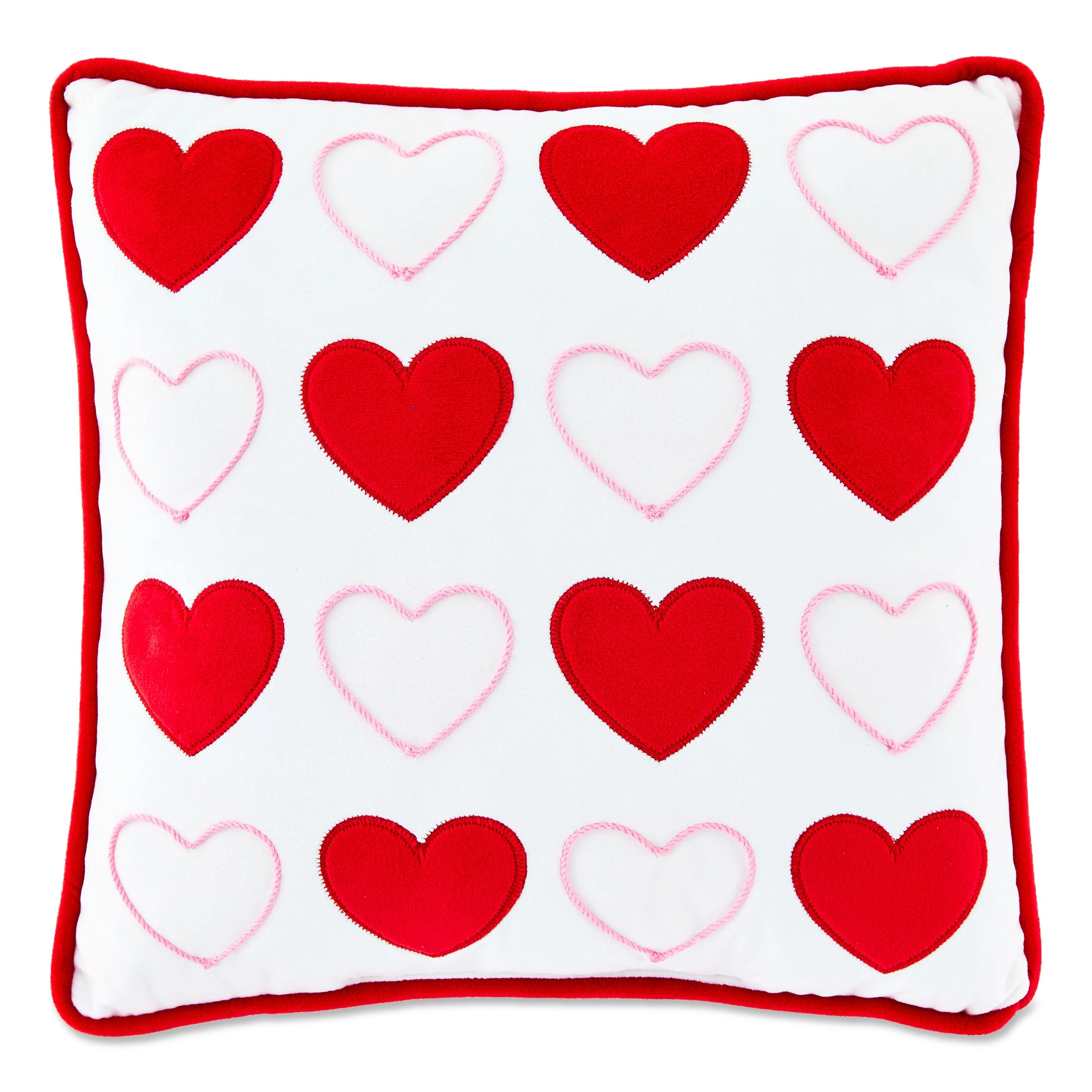 Way To Celebrate Valentine 14" Square Reversible Red And White Heart Decorative Pillow - Walmart.... | Walmart (US)