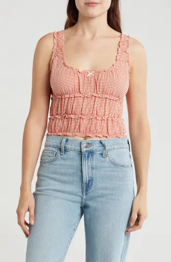 Lush Shirred Gingham Tank | Nordstromrack | Nordstrom Rack