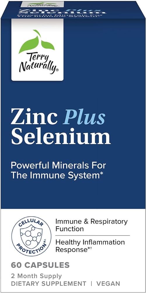 Terry Naturally Zinc Plus Selenium - 60 Capsules - Immune Support, Respiratory Function, Cellular... | Amazon (US)