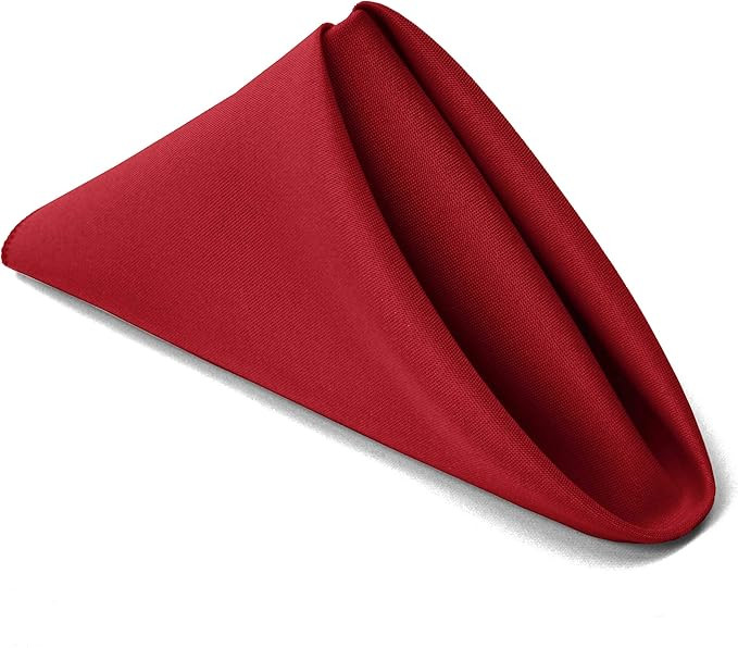 TableLinensforLess [6 Pack, Cherry Red] Cloth Napkins 17x17 Inches, 100% Polyester Dinner Napkins... | Amazon (US)