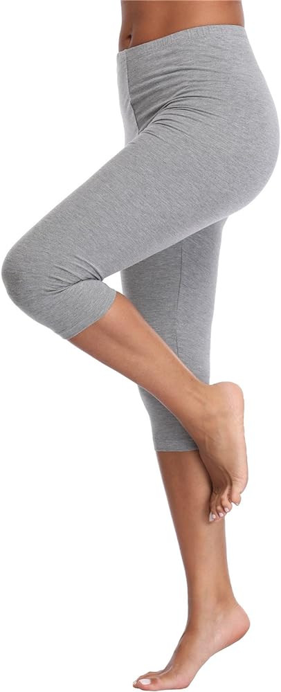 Kotii Women's Lightweight Soft Capri Leggings Crop Leggings 3/4 Stretch Yoga Pants | Amazon (US)