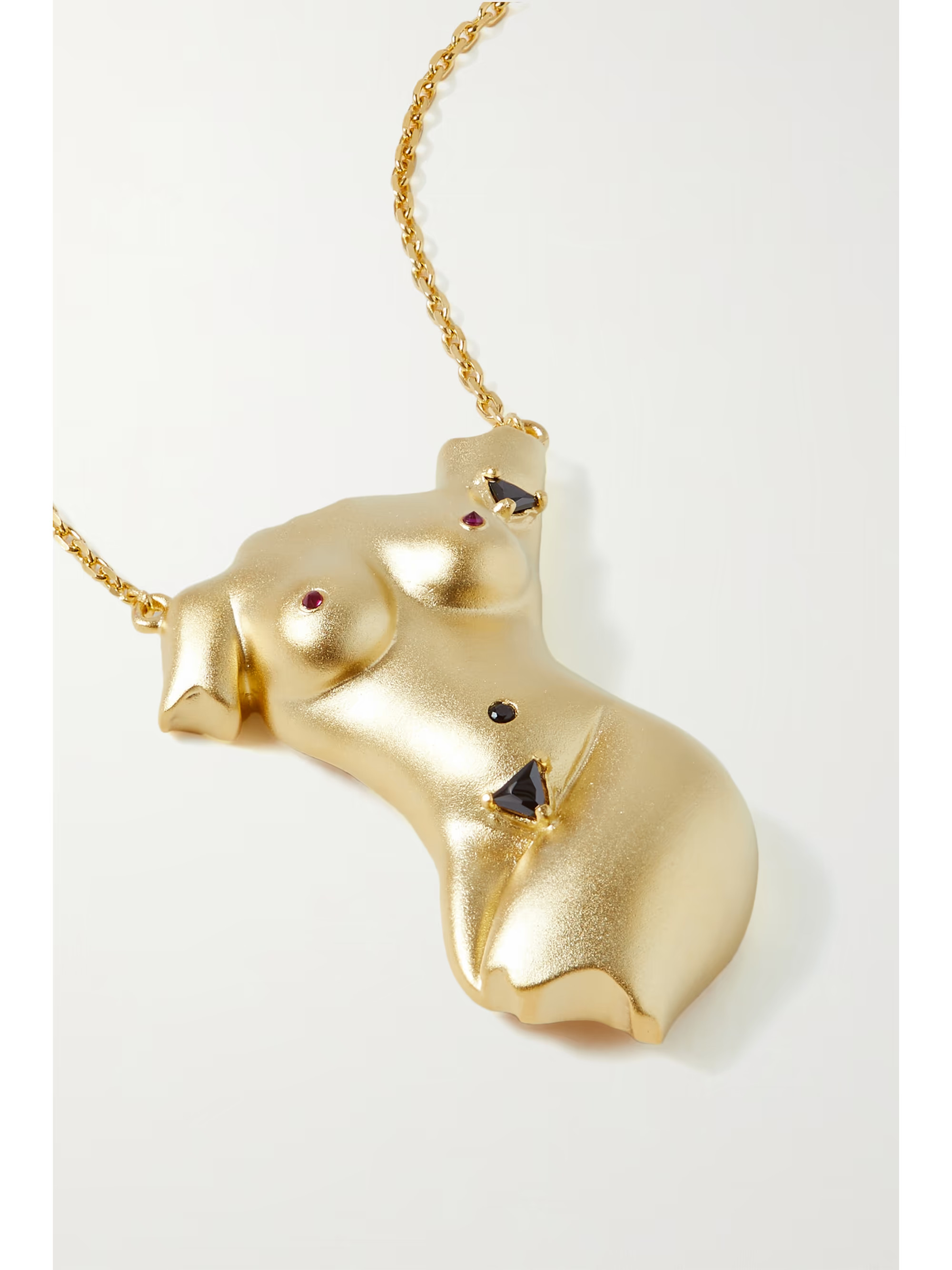 Pit Power gold-plated onyx and ruby necklace | NET-A-PORTER (US)