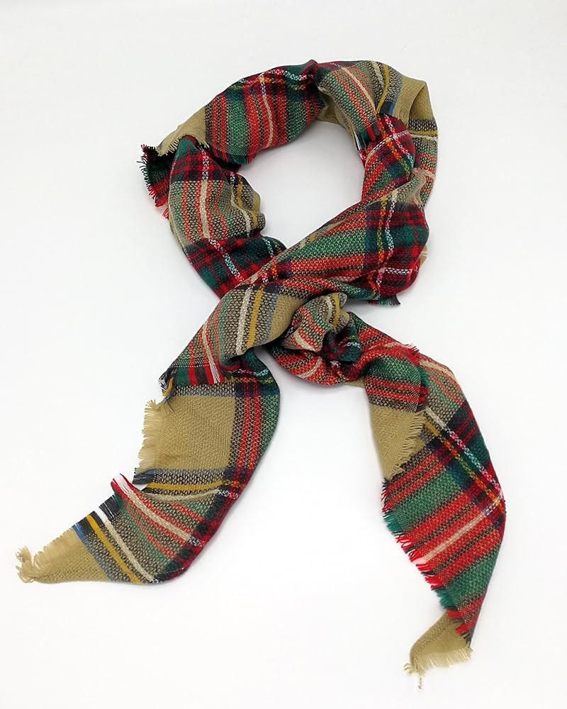 Wander Agio Womens Warm Long Shawl Winter Wraps Large Scarves Knit Cashmere Feel Plaid Triangle Scar | Amazon (US)