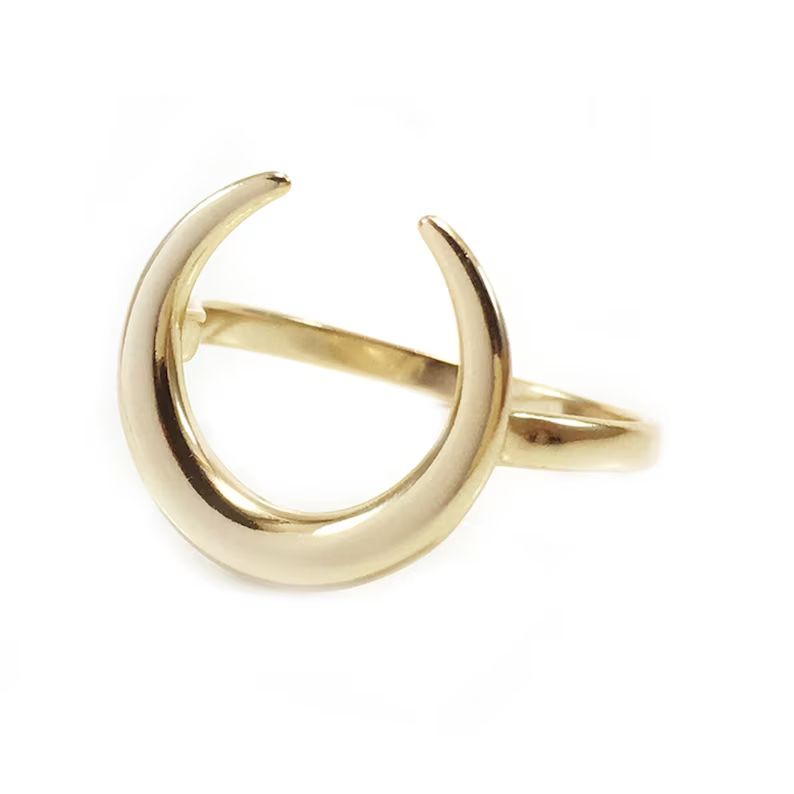 Gold moon ring  Minimalist ring  Horn ring  Dainty ring  | Etsy | Etsy (US)
