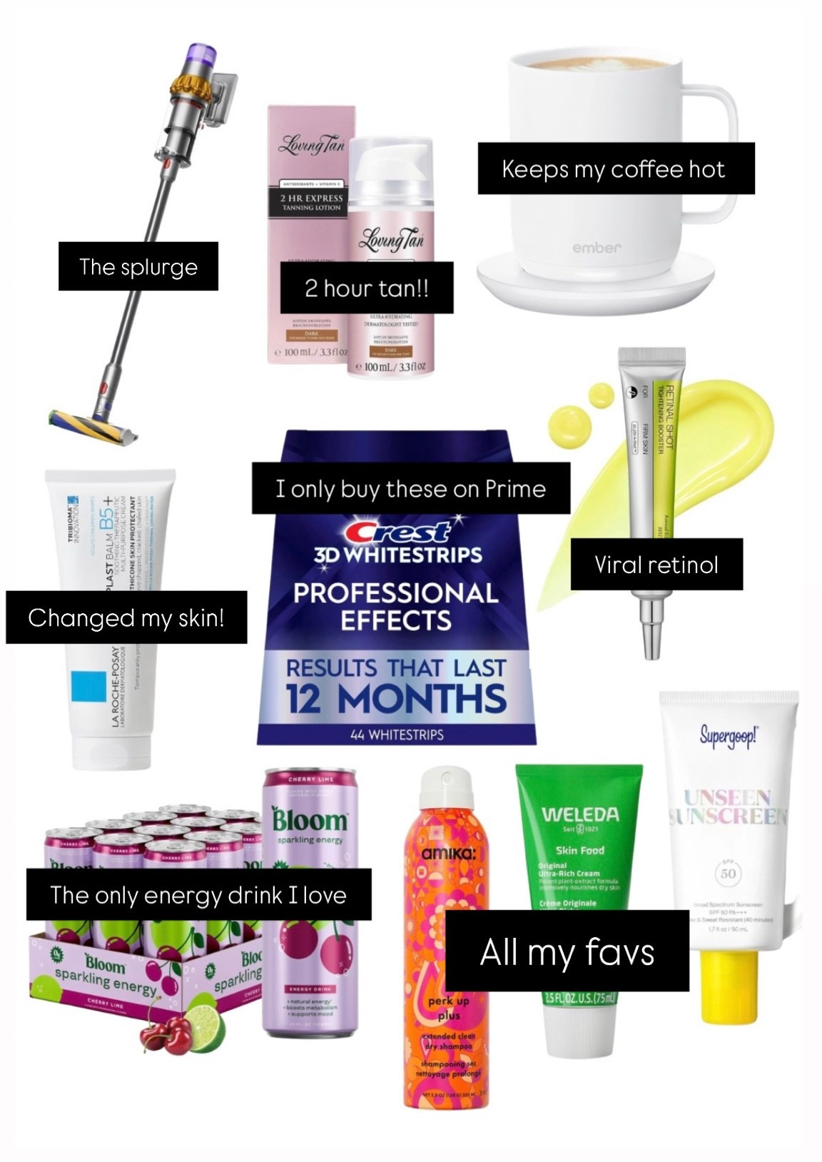 My Prime Day picks and why:

- our vacuum died so can’t wait to get the newest Dyson
- 2 hour tanner! Wash off after only 2 hours, doesn’t feel sticky looks natural
- mug that stay warm (no explanation needed!)
-  this is the retinol you’ve seen all over TikTok and Instagram
- my fav dry shampoo, dry skin cream, and SPF
- I NEVER drink energy drinks but I love these and actually help me FOCUS
-  you know the term “slugging” this is what I use.l, I swear it improved my skin
- teeth whitening because I drink too much ☕️🍷

#LTKdayinmylife #LTKmomlife