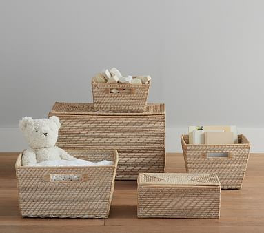 Quinn White Washed Baskets | Pottery Barn Kids