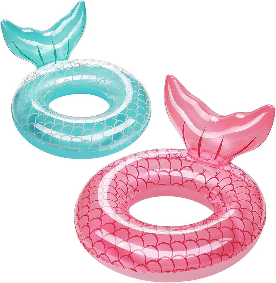 HeySplash Mermaid Pool Float, Mermaid Tail Shaped Pool Swimming Float Tube Ring Floatie, Water Fu... | Amazon (US)
