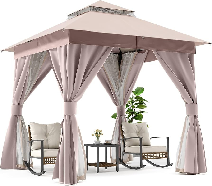 LAUSAINT HOME Outdoor Patio Gazebo with Expansion Bolts, Double Roof Soft top Gazebos Shelter Par... | Amazon (US)