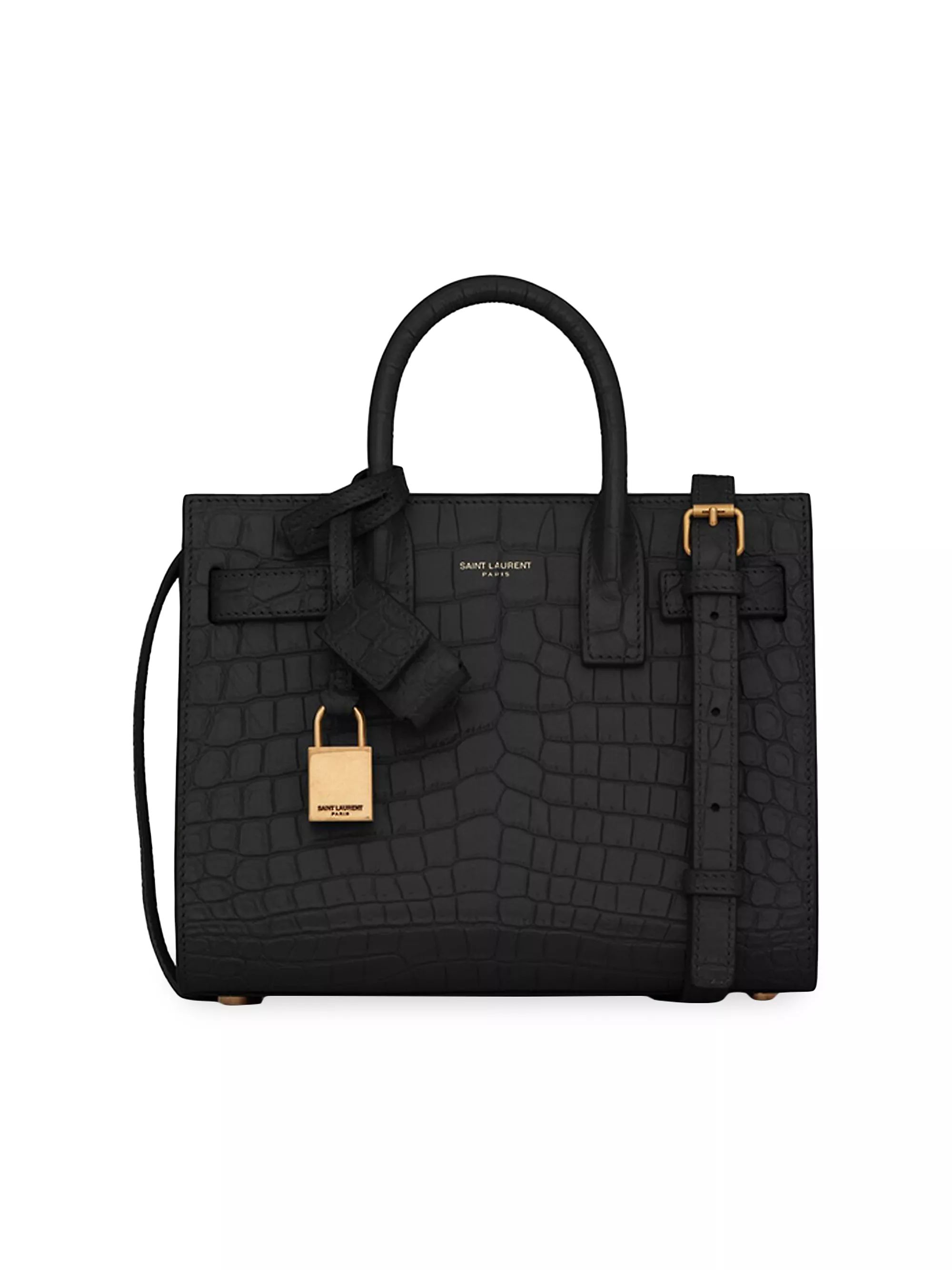 Sac De Jour Nano Top Handle Bag In Crocodile-Embossed Matte Leather | Saks Fifth Avenue