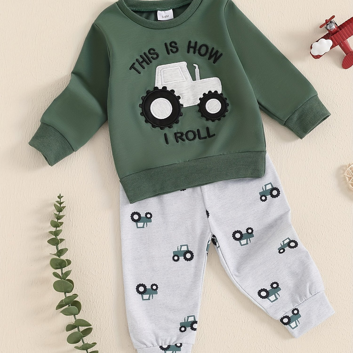 baby boys pants set tractor print long sleeve sweatshirt - Temu | Temu Affiliate Program