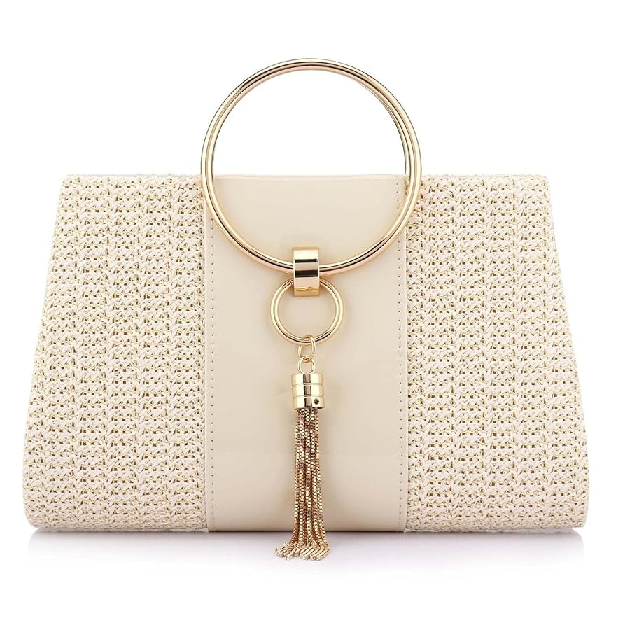 Women Straw Bag Crossbody Clutch Evening Clutch Purse Beach Shoulder Handbag | Amazon (US)