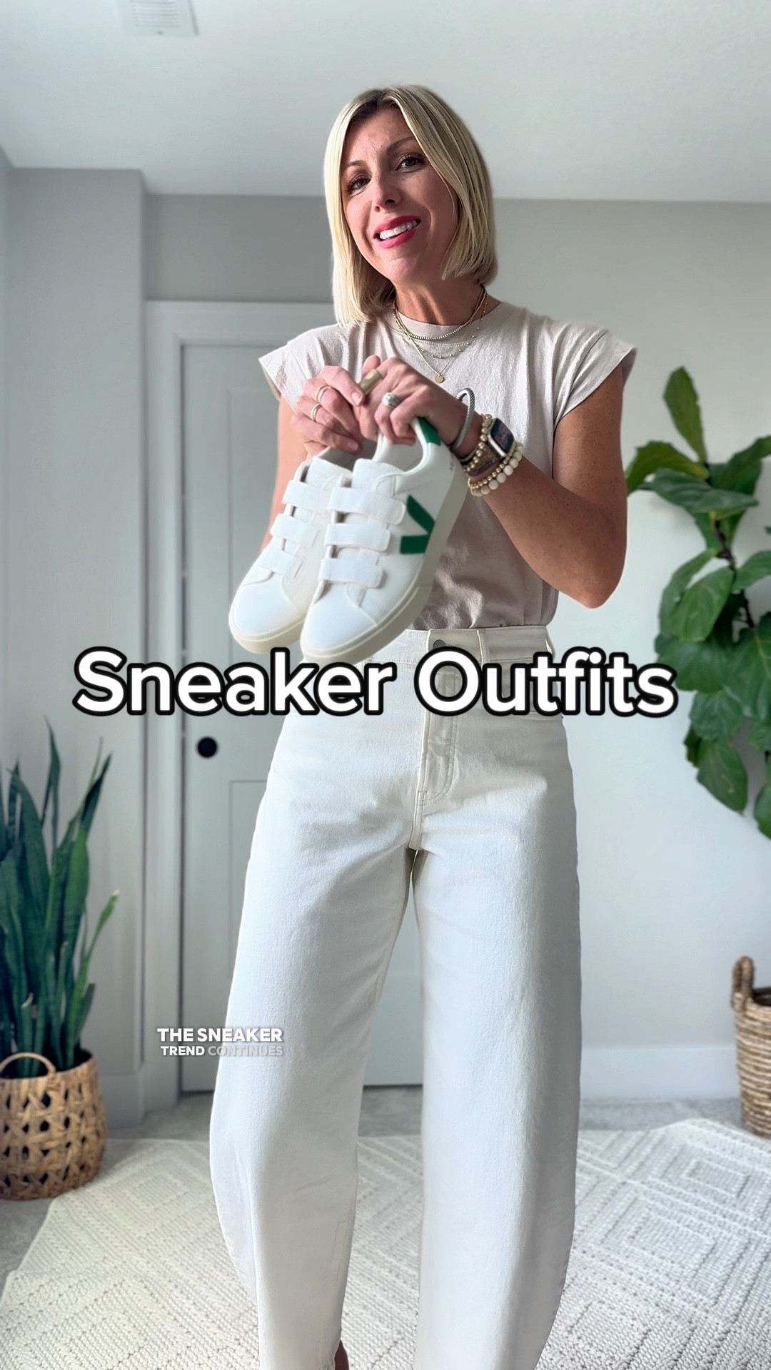 Sneaker outfit ideas for a casual day for errands, work or date night out look. This pop of green color is BIG trend this fall! I love how it adds a subtle touch of color + interest to any outfit. These Veja sneakers run snug- if you’re between sizes I would go up a size 👍🏻 But require no break in time, they’re very comfortable 

#LTKOver40 #LTKStyleTip #LTKBacktoSchool