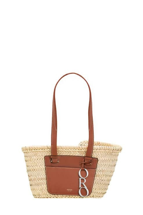 Oroton Maine Large Tote Natural/Brandy | Oroton