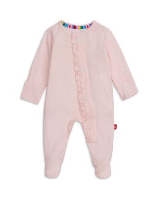 Girls' Pin Dot Ruffled Placket Footie - Baby | Bloomingdale's (US)