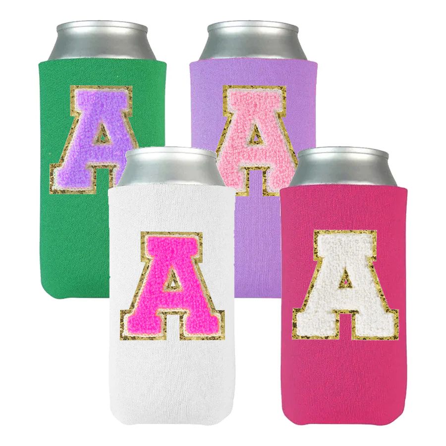 Letter Patch Slim Can Koozie | United Monograms