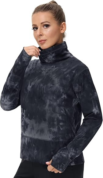 THE GYM PEOPLE Women's Long Sleeve Cowl Neck Loose Fit Workout Hiking Pullover Sweatshirt With Pocke | Amazon (US)