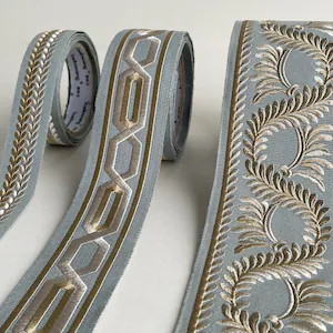Embroidered Trims for Drapery, Curtain Tapes, Upholstery Ribbon, Pillow Border, Sold By The Yard | Etsy (Global)