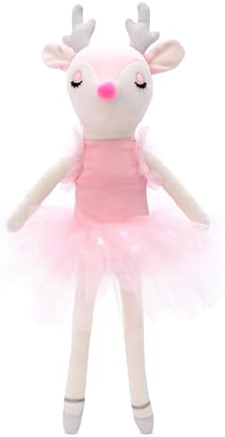 iscream Dashing Doe Ballerina 15" x 7" Embroidered Accent Deer Holiday Pillow Friend | Amazon (US)