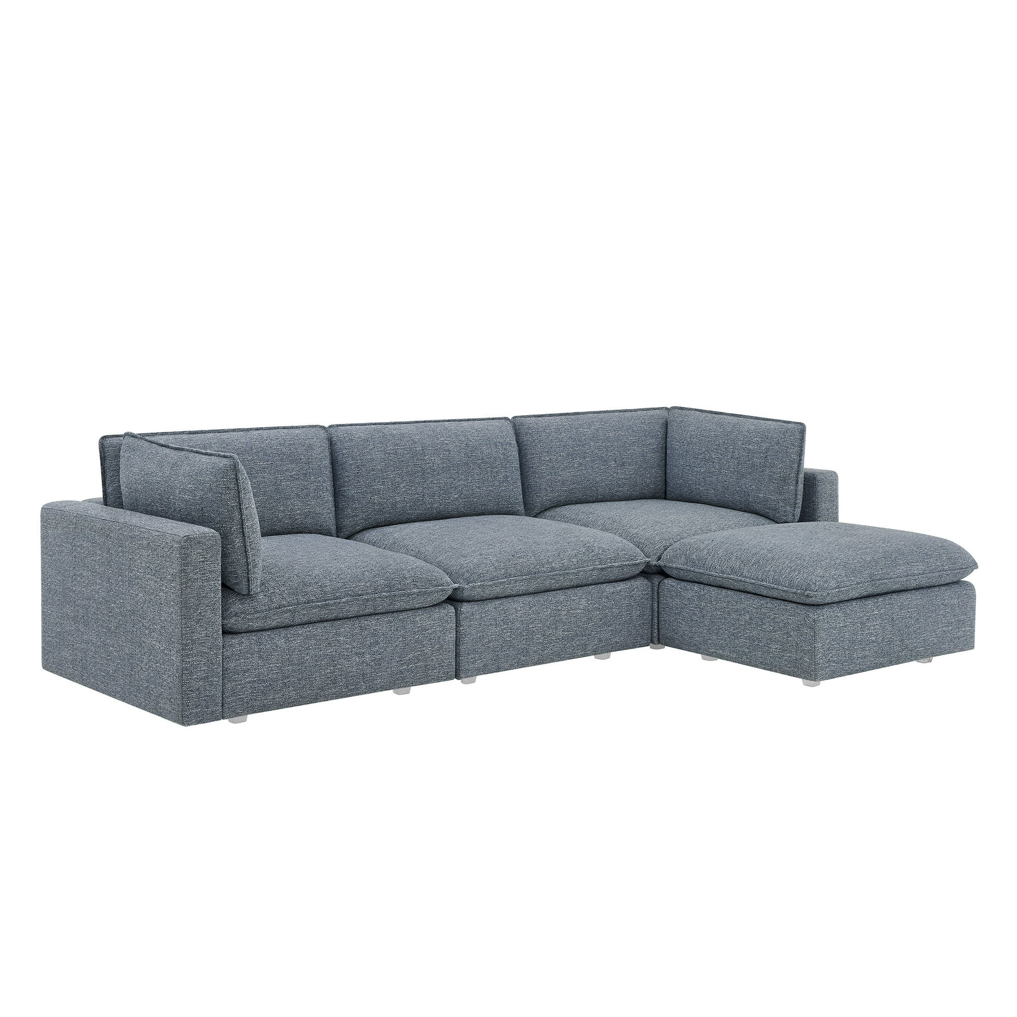 Better Homes & Gardens Weston 107.5" Cloud Modular Sectional Sofa, Heathered Blue | Walmart (US)
