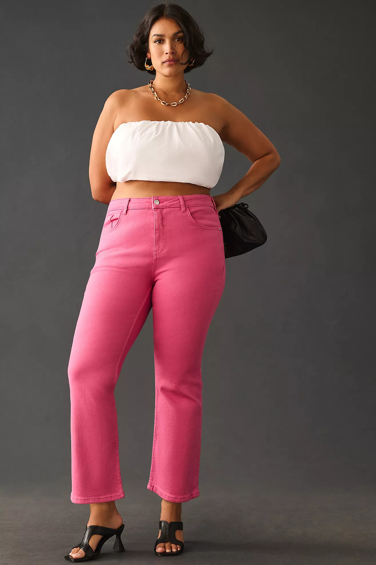The Yaya Mid-Rise Crop Flare Jeans by Pilcro | Anthropologie (US)