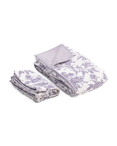 Delia Floral Reversible Quilt Set | TJ Maxx
