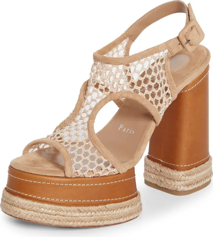 Christian Louboutin Almeja Espadrille Platform Crochet Sandal (Women) | Nordstrom | Nordstrom