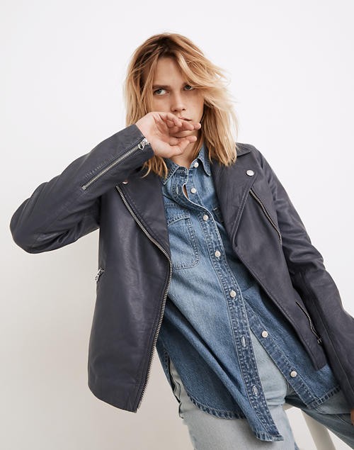 Washed Leather Motorcycle Jacket | Madewell