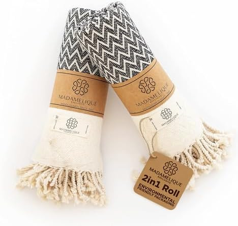 Madamelique Exclusive Hand Towels Set of 2-18 x 40 Inches - Decorative Bathroom Peshtemal Towel f... | Amazon (US)