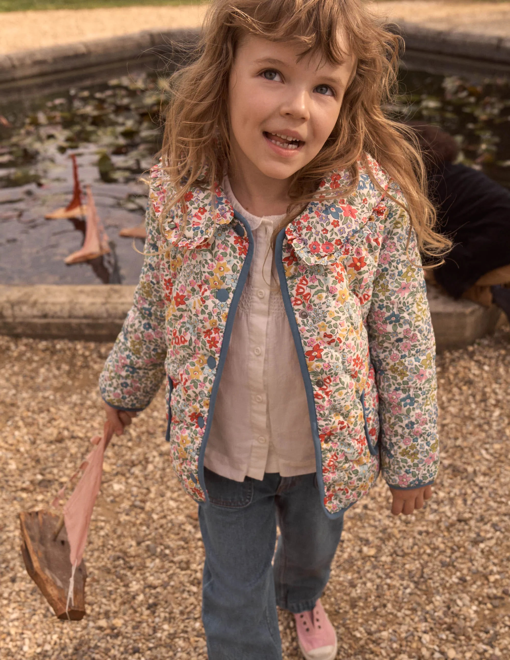 Quilted Collared Jacket-Rose Pink Flowerbed | Boden (US)