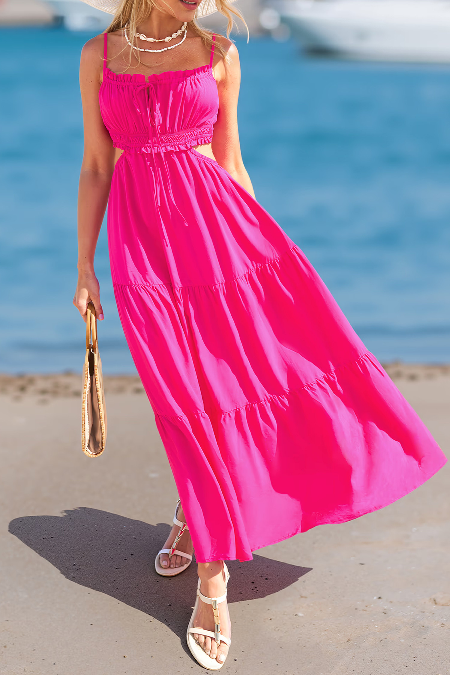 Flamingo Tide Pink Maxi Dress | Cupshe US