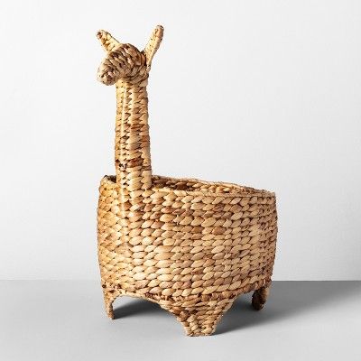 21.8" x 11.4" Decorative Water Hyacinth Llama Basket Natural - Opalhouse™ | Target