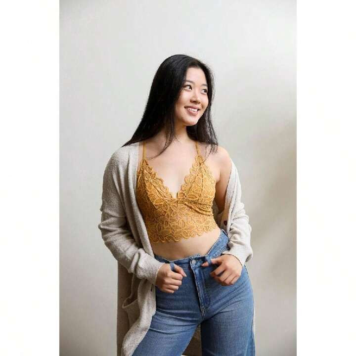 Racerback Flower Lace Bralette Padded | SHEIN USA | SHEIN