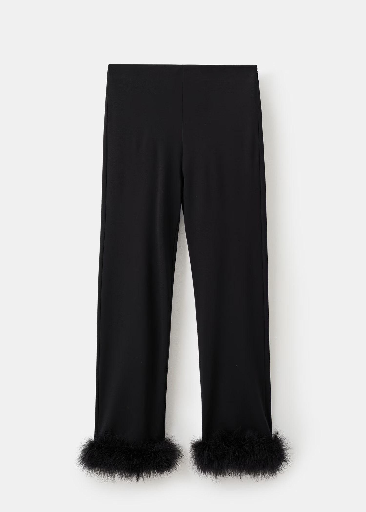 Fine-knit feather capri trousers | MANGO (UK)