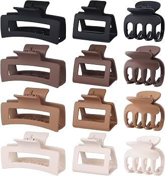 SMKSL 12 Pcs Hair Claw Clips for Women & Girls 3 Styles Hair Accessories | Amazon (US)